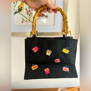 TIANNL Small Purse Embroidered Flip Flops theme